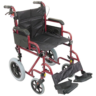 VA167RED  Deluxe Self Propelled Steel Wheelchair