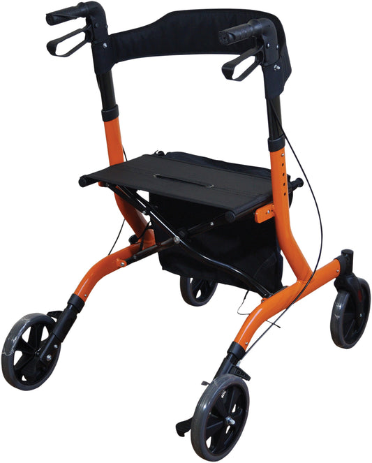 VP183ORANGE  Deluxe Ultra Lightweight Folding 4 Wheeled Rollator AIDAPT / Category