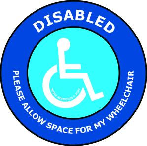 WINSTICKER-A Window Sticker Round Wheelchair 10 Pack KOZEE