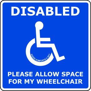 WINSTICKER-B Window Sticker Square Wheelchair 10 Pack KOZEE